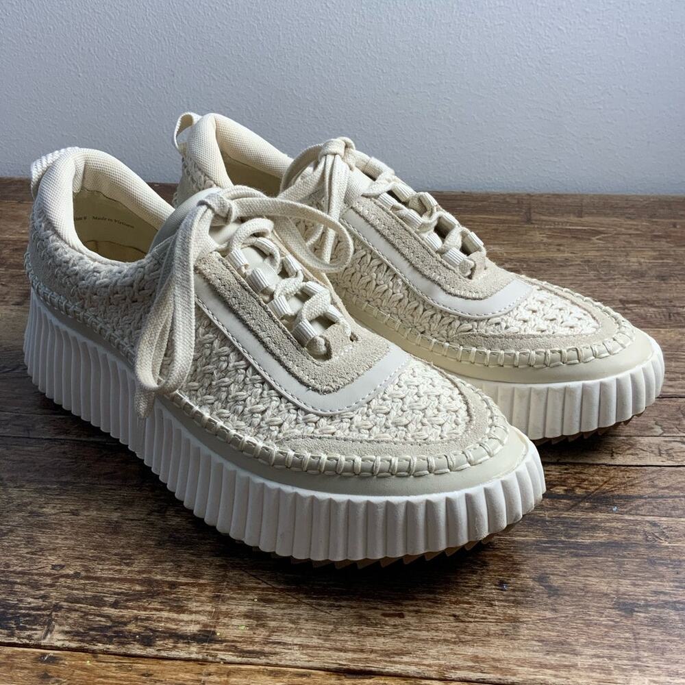 Dolce Vita Cream Woven Sneakers